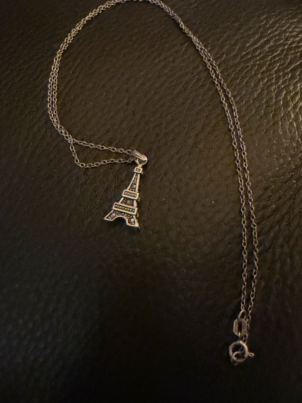 PARIS EIFFEL TOWER 18” NECKLACE & PENDANT STERLING SILVER 925